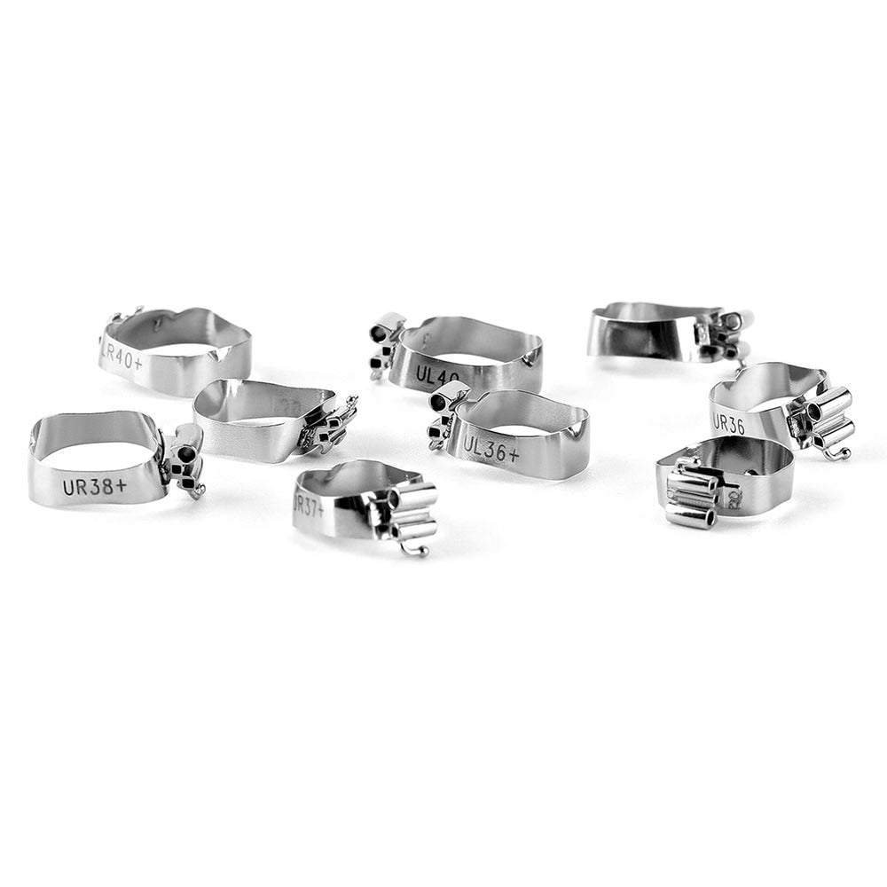 4pcs/Set Roth 0.022&quot; U/3 L/2 35-40+#  Dental 1st Molar Band Prewelded Double Convertible - KiwisLove