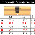 Door Cylinder Biased Lock 65 70 80 90 115mm Cylinder AB Key Anti-Theft Entrance Brass Door Lock Lengthened Core Extended Keys - KiwisLove