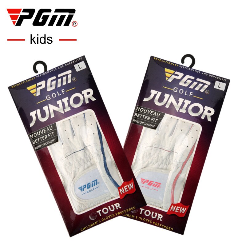 PGM 1 Pair Kids Golf Gloves Boys Girls Cape Kid Genuine Leather Sport Hand Glove Wear Breathable Training Protective ST023 - KiwisLove