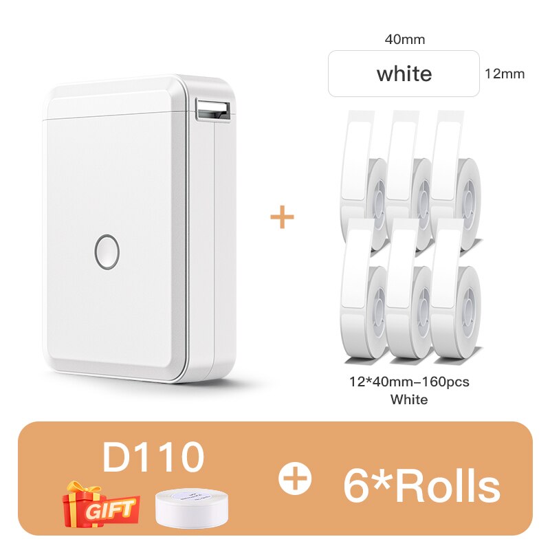 Niimbot D110 Portable Pocket Printer for Phone Home Office Storage Labeling Machine Label Maker Thermal Bluetooth With Stickers - KiwisLove