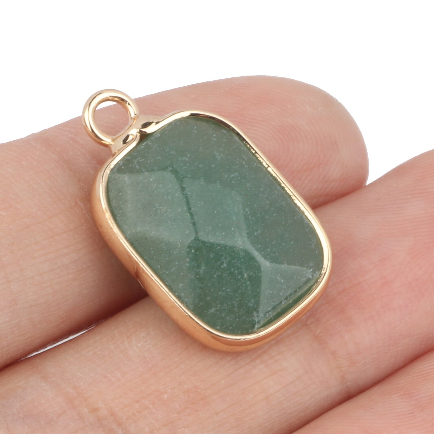 1pc Natural Green Aventurine Jades Pendant Gold Plated Multi Styles Charms Pendants for Necklace Women DIY Jewelry Accessories - KiwisLove