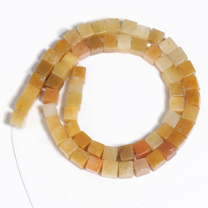 4 6 8mm Natural Square Stone Cube Tiger Eye Amazonite Opal Labradorite Loose Beads for Jewelry Making DIY Charm Bracelet 15&#39;&#39;