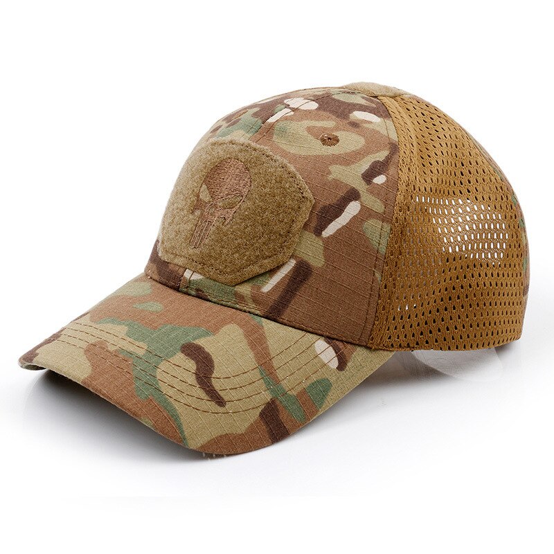 Outdoor Hunting Camouflage Fishing Mesh Skull Baseball Cap Tactical Military Sports Hat for Men Women Camping Hiking Cycling - KiwisLove