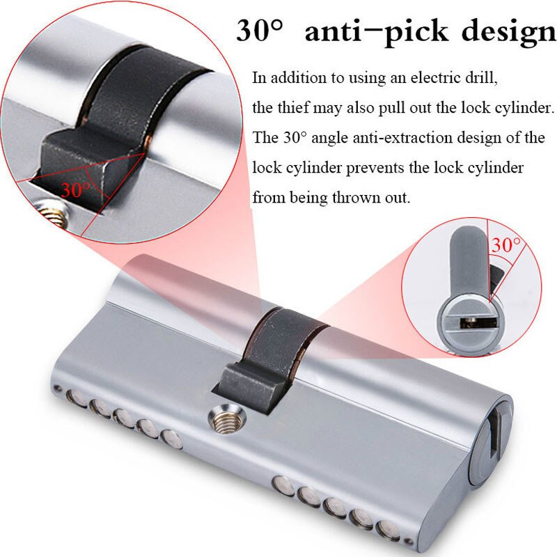 European standard cylinder lock cylinder door lock anti-theft door lock entry door cylinder lock outdoor door lock key lock - KiwisLove