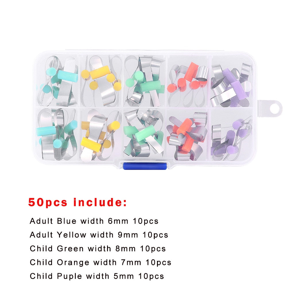 Dental Forming Sheet Orthodontic Sectional Contoured Metal Matrices Polyester Dentist Material for Adult/Child - KiwisLove