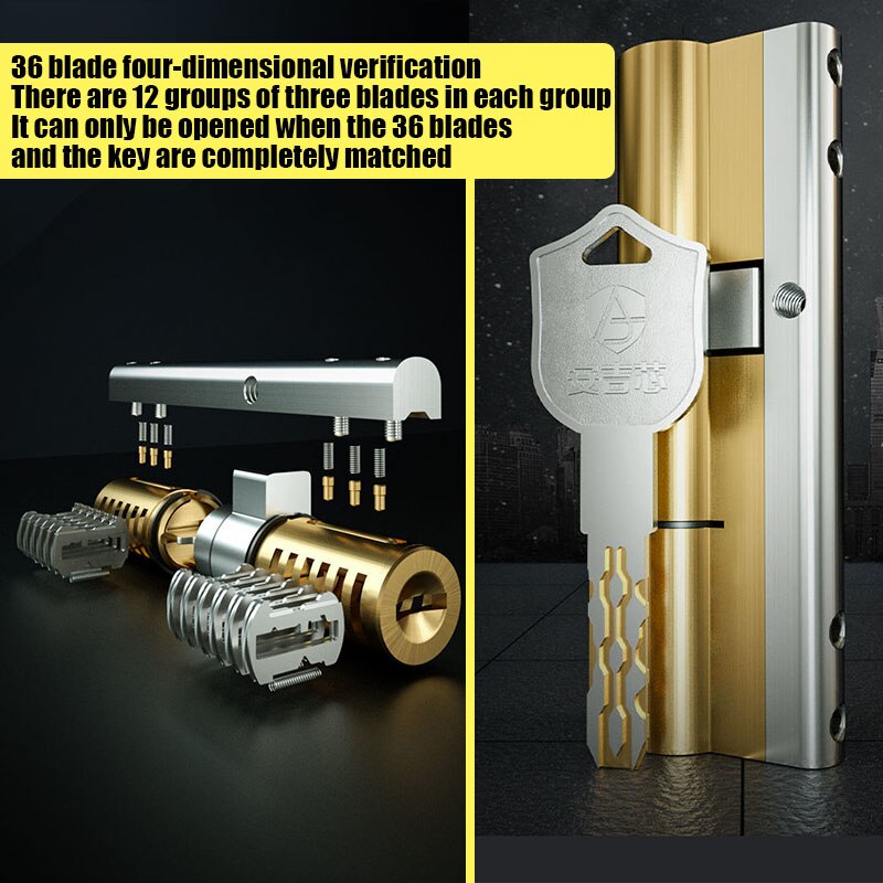 10 keys Door lock  Brass cylinder  65-130 mm Lock cylinder Entrance door lock Cylinder lock Mortise lock 7 door 8 door 9 door - KiwisLove