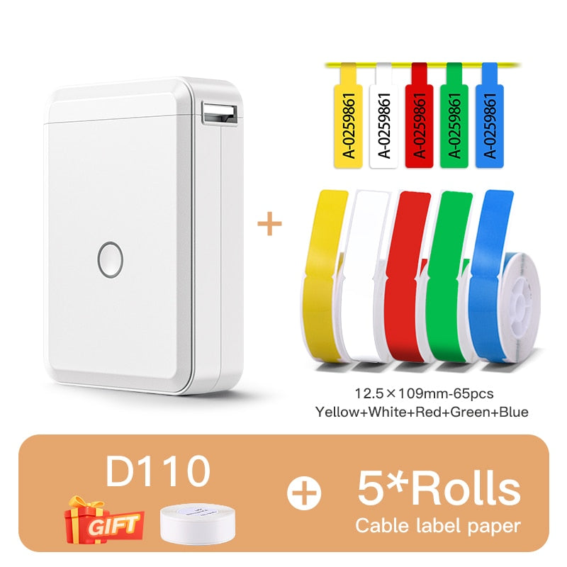 Niimbot D110 Portable Pocket Printer for Phone Home Office Storage Labeling Machine Label Maker Thermal Bluetooth With Stickers - KiwisLove