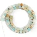 4 6 8mm Natural Square Stone Cube Tiger Eye Amazonite Opal Labradorite Loose Beads for Jewelry Making DIY Charm Bracelet 15&#39;&#39; - KiwisLove