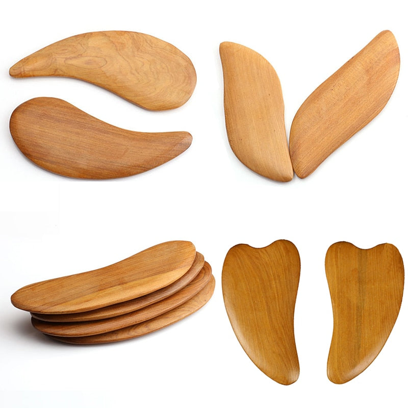 Massage Wooden Roller Gua Sha Wood Board Guasha Plate Massager Scrapers Tools For Face Eyes Neck Back Body - KiwisLove