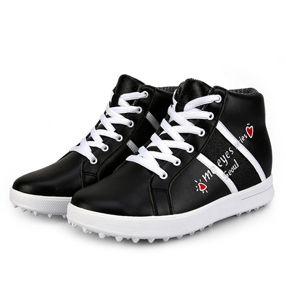 PGM Women&#39;s Golf Shoes High top Waterproof Breathable ladies inner heightened Women Sports Golf Course Non-slip Sneakers XZ120 - KiwisLove