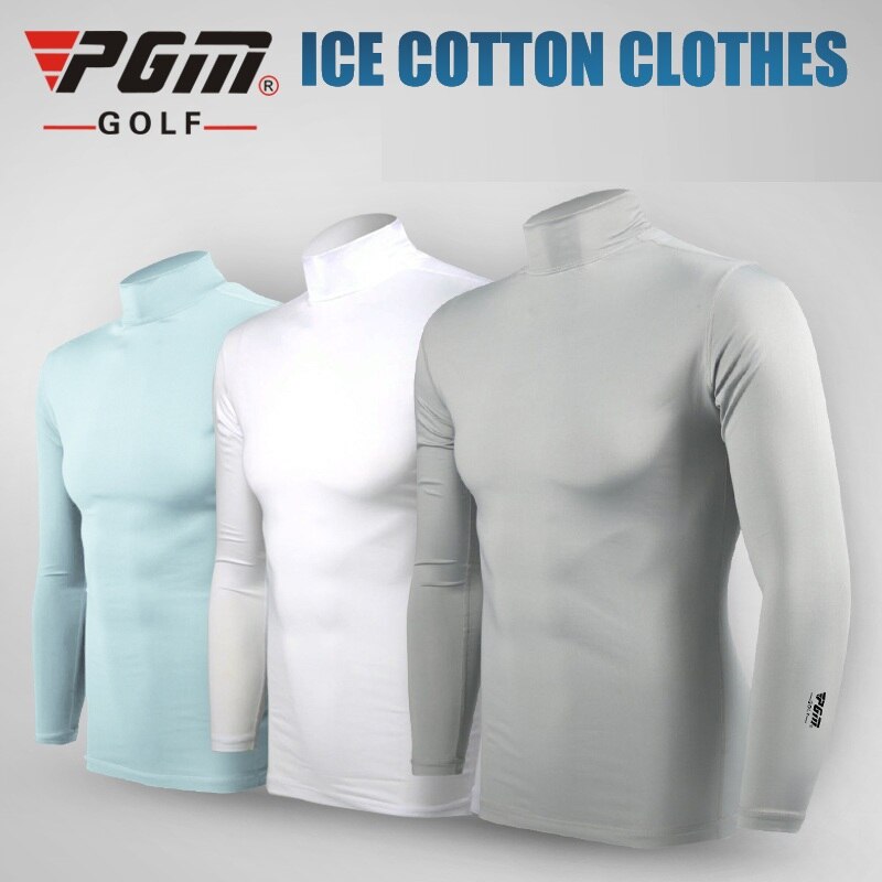 PGM Mens Sun Protection Golf Shirt Underwear Long Sleeve Golf Shirt Cooling Ice Silk T-shirts Anti-UV Soft Golf Apparel For Men - KiwisLove