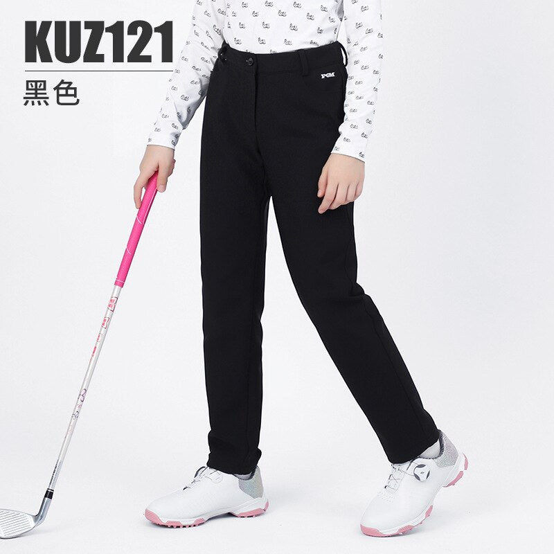 PGM Autumn Winter Waterproof Children Golf Trousers Thick Keep Warm Long Pant Boys girls Plus Velvet Golf Pants Windproof KUZ121 - KiwisLove