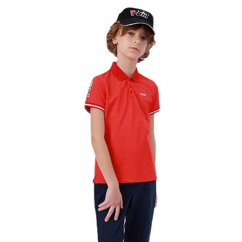 PGM Golf T-shirt Golf Clothing Boys Quick-drying Golf shirts Summer Breathable Elastic Golf Short Sleeved Uniforms YF404 - KiwisLove