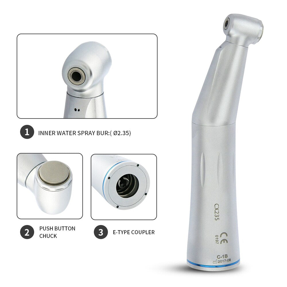 1:1 Dental Inner Water Channel Low Speed Contra Angle Handpiece Fit Bur Φ2.35-0.016mm Dentist Instrument - KiwisLove