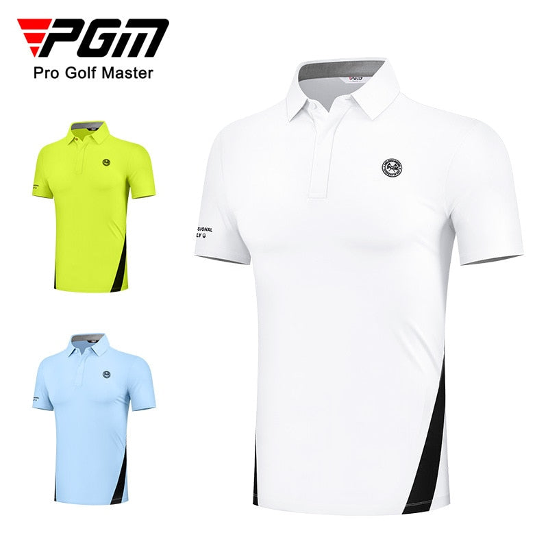 PGM Summer Men&#39;s Golf Shirts Quick-Dry Breathable Short Sleeve Tops Outdoor Sports Sweat Absorbent Back Ventilation Holes YF462 - KiwisLove
