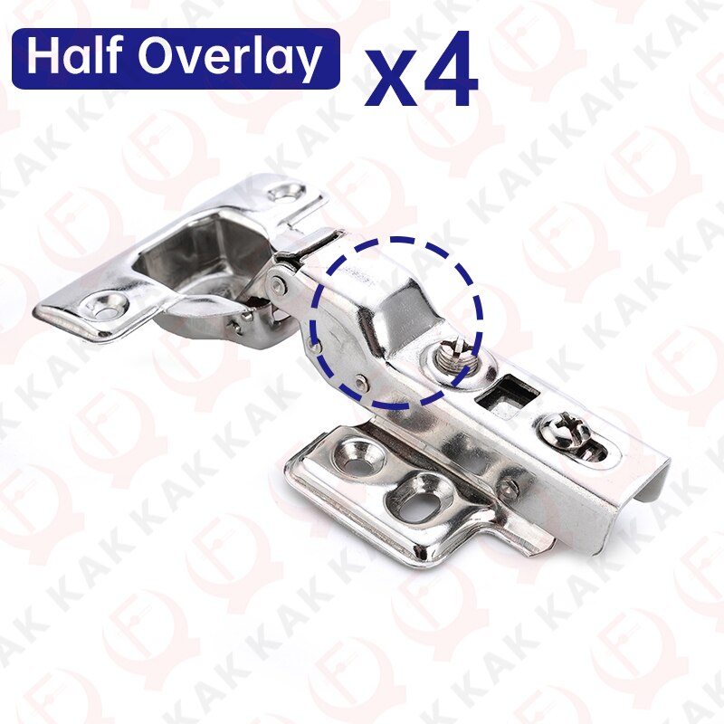 KAK 8 Pieces Stainless Steel Cabinet Hinges Soft Closing Hydraulic Door Hinge Damper Buffer Kitchen Cabinet Furniture Hardware - KiwisLove