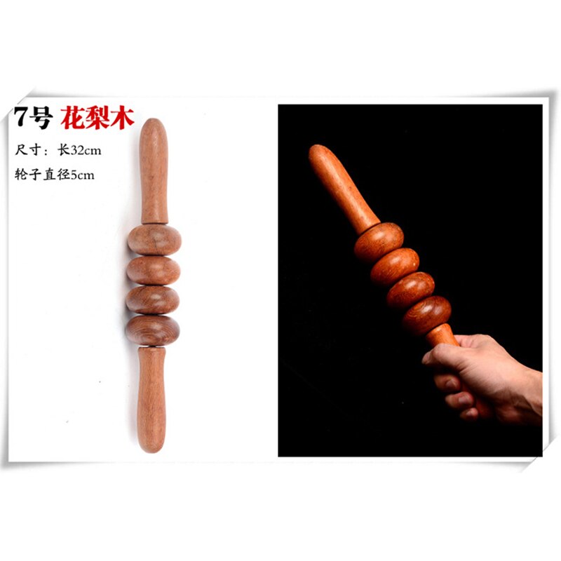 Wooden Exercise Roller Fine Wheel Shaft Whole Body Massage Roller Waist Back Trigger Point Massage Neck Leg Wooden Massager - KiwisLove
