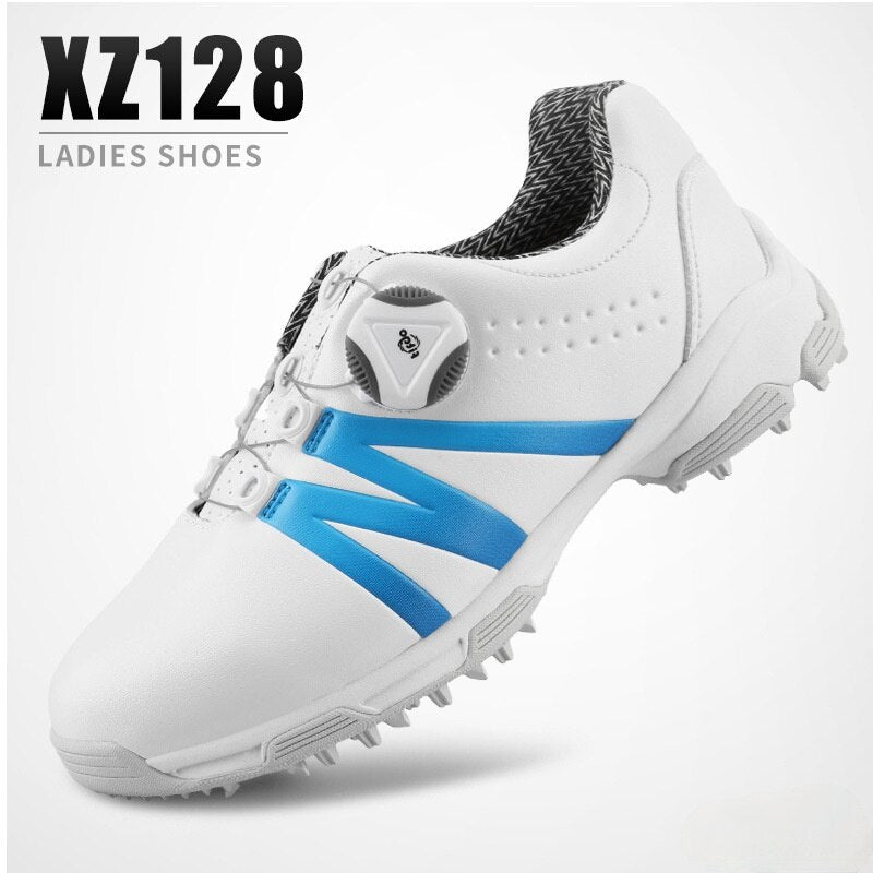 PGM Women Golf Shoes Waterproof Lightweight Knob Buckle Shoelace Sneakers Ladies Breathable Non-Slip Trainers Shoes XZ128 - KiwisLove