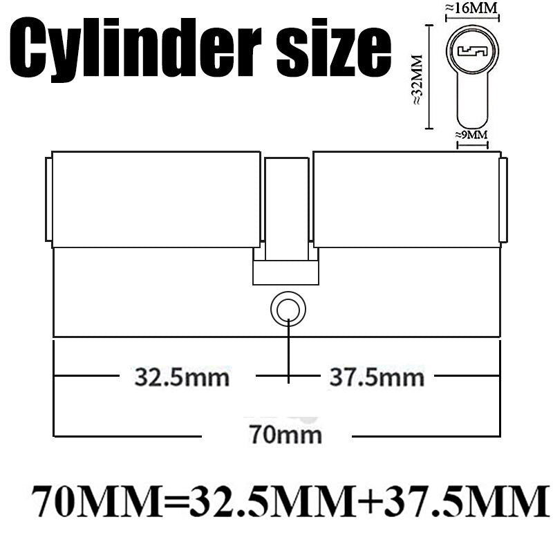 12/8 key Super anti-theft door cylinder lock entry door cylinder lock outdoor door lock home lock door lock lock cylinder - KiwisLove