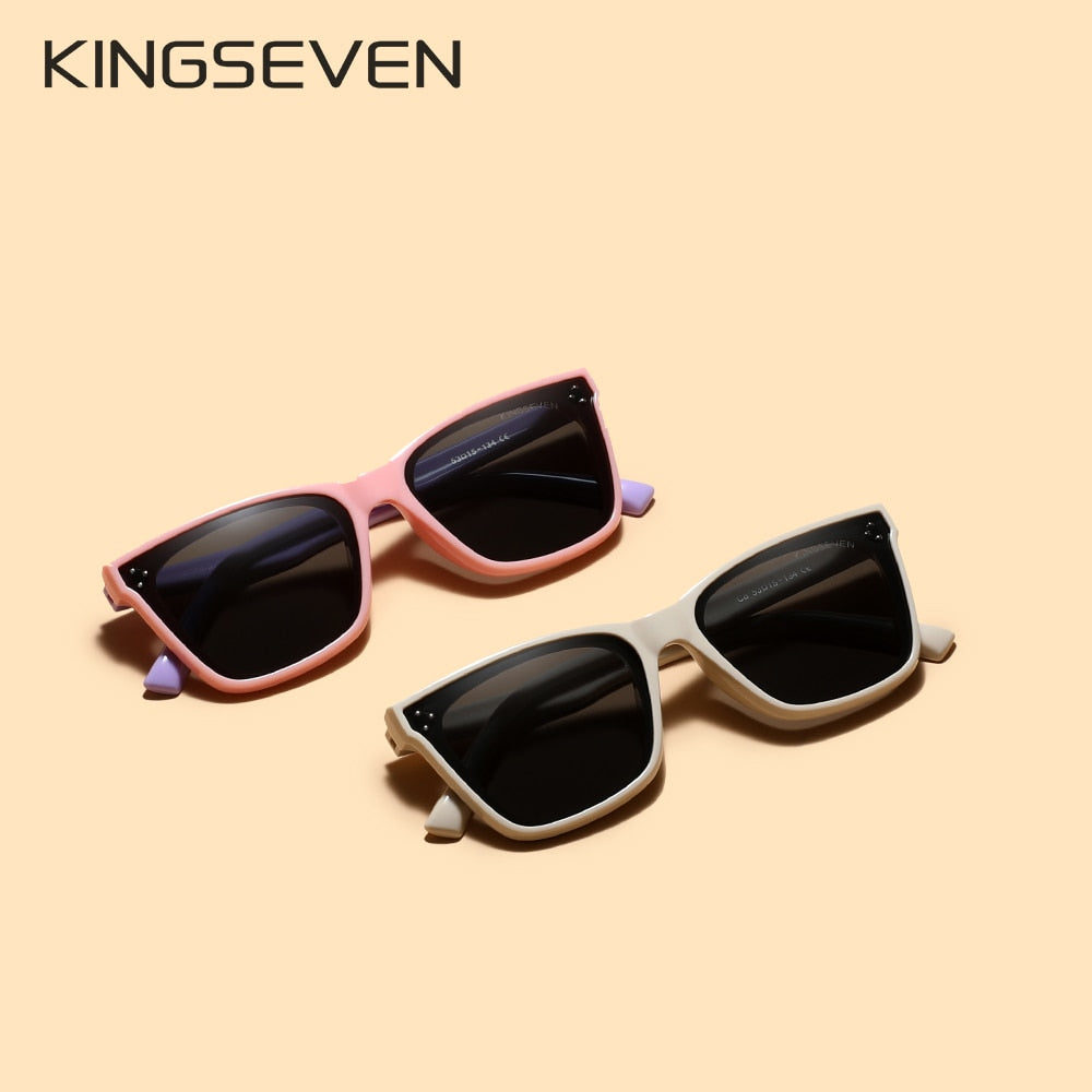 KINGSEVEN Brand Children Sunglasses polarized Girls Cat Design Glasses Decorative Sun Glasses For Boys Gafas De Sol UV400 - KiwisLove