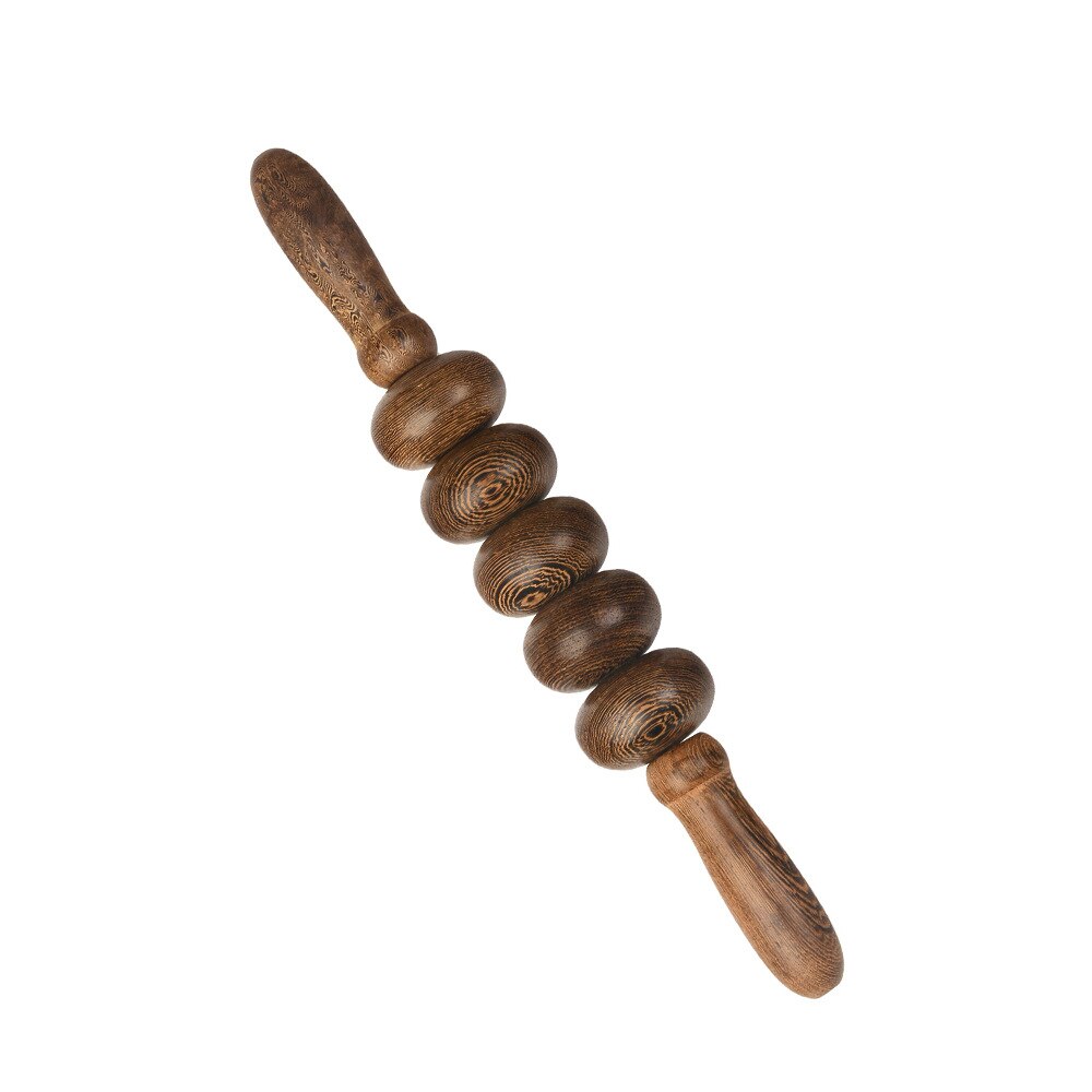 Wooden Exercise Roller Fine Wheel Shaft Whole Body Massage Roller Waist Back Trigger Point Massage Neck Leg Wooden Massager - KiwisLove