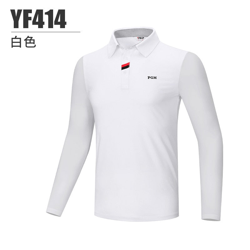 PGM Men Golf Shirts Long Sleeve Breathable Tshirts Polo Collar Golf Clothing Men Casual Leisure Table Tennis Shirt M-XXL YF414 - KiwisLove