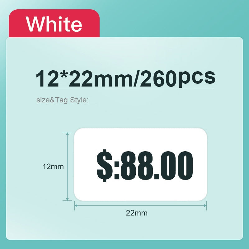 Niimbot D11/D110/D101 Pure Color Label Barcode Price White Labels Waterproof Oil-proof Tear Resistant Transparent Clear Sticker - KiwisLove