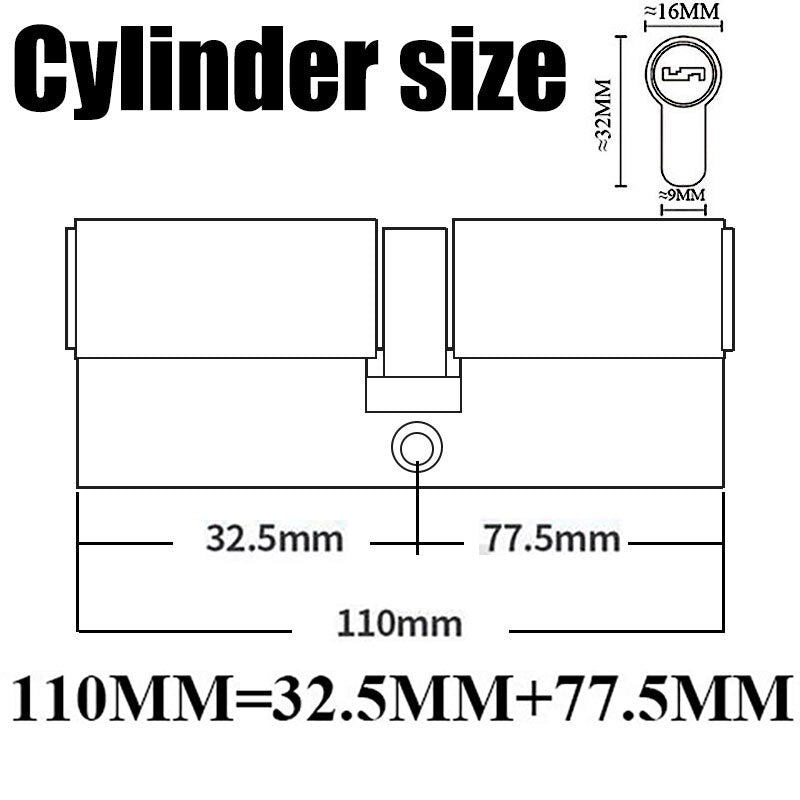 12/8 key Super anti-theft door cylinder lock entry door cylinder lock outdoor door lock home lock door lock lock cylinder - KiwisLove