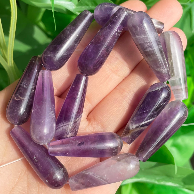 Natural Genuine Stone Beads Water Drop Lapis Lazuli Howlite Angelite Amethysts Jades Loose Beads for Jewelry Making DIY Bracelet - KiwisLove