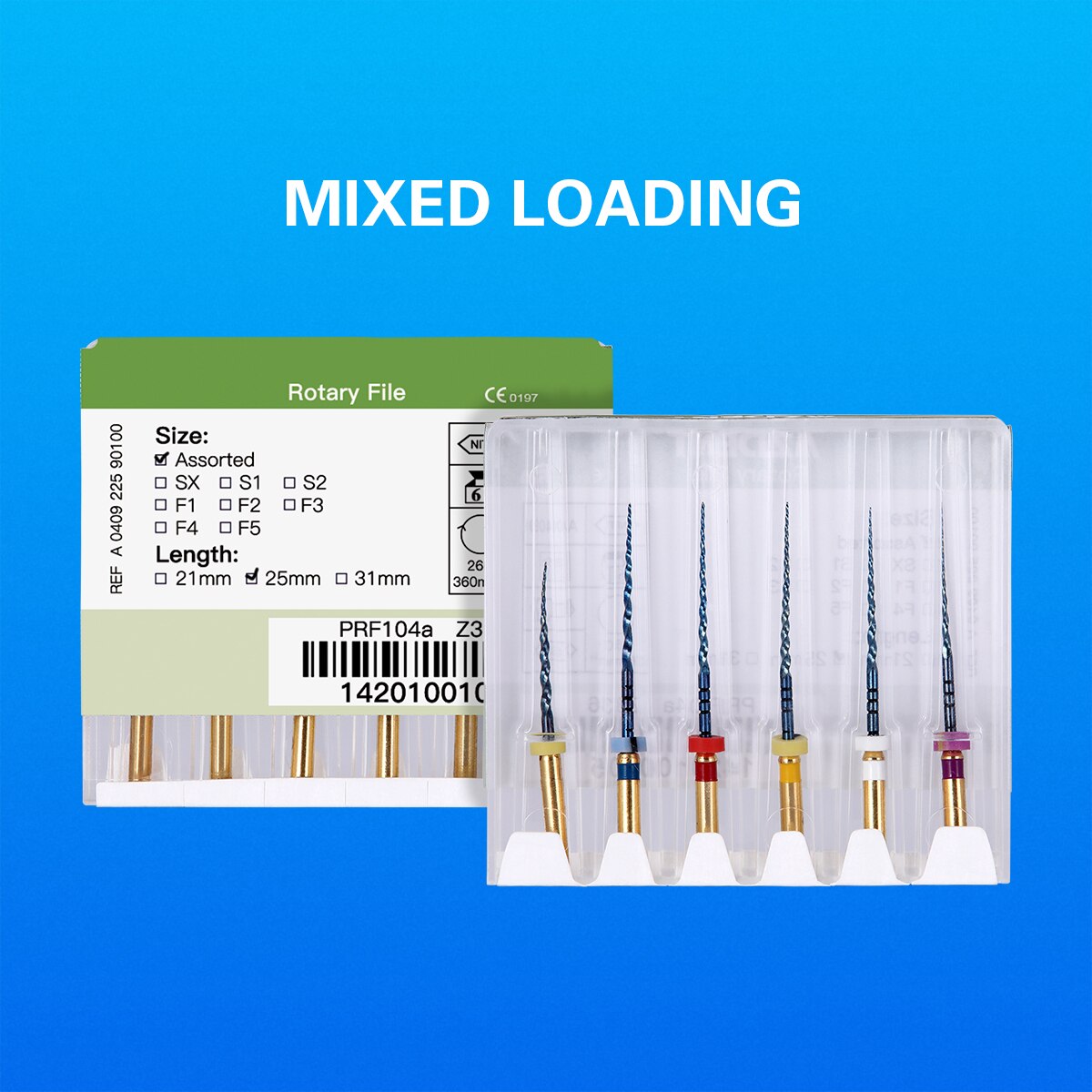 Azdent 6pcs/Pack 25mm SX Dental Files Root Canal Rotary Heat Activated Files 25mm - KiwisLove