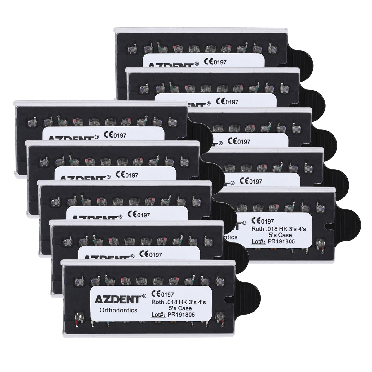 10Kits Dental Orthodontic Metal Bracket Braces Mini Roth / MBT 022/018 5X5 Hooks 345 20Pcs/Kit - KiwisLove