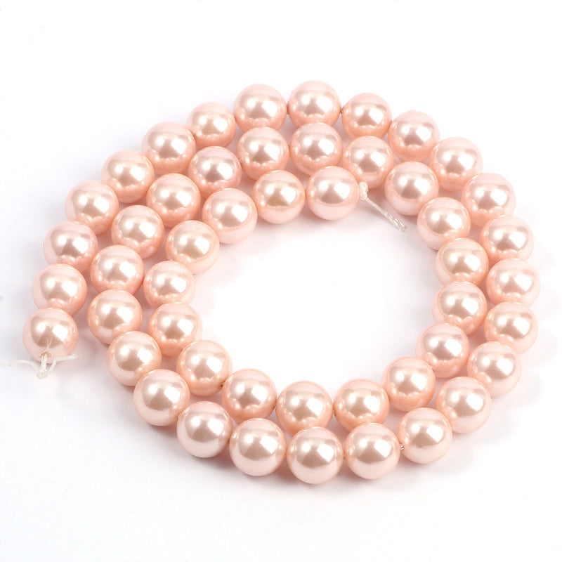 Natural Shell Pearl Beads Pink Yellow White Red Shell Round Beads for Jewelry Craft Making Diy Bracelet Necklace Accessories - KiwisLove