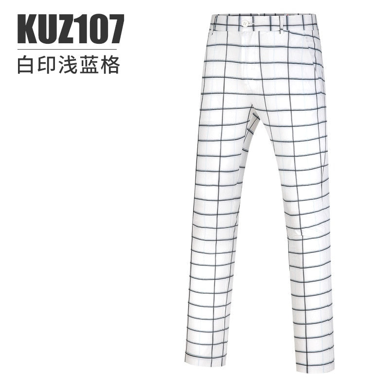 PGM Summer Mens Trousers Golf Pants Waterproof Plaid Pants Male Elastic Stretch Sports Trousers Outdoor Golf Sweatpants KUZ107 - KiwisLove