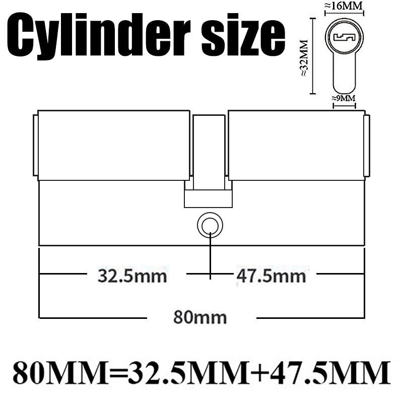 12/8 key Super anti-theft door cylinder lock entry door cylinder lock outdoor door lock home lock door lock lock cylinder - KiwisLove