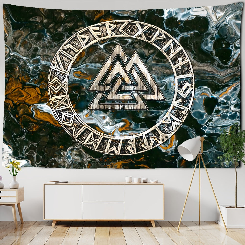 Viking Retro Mysterious Raven Tapestry Wall Hanging Boho Hippie Tarot Witchcraft Living Room Bedroom Home Decor - KiwisLove