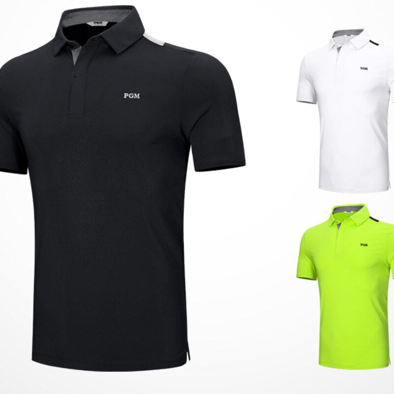 PGM Golf T Shirt Men&#39;S Shirts Summer Short Sleeved Tops Men Breathable Elastic Uniforms Golf Clothing Size M-XXL YF392 - KiwisLove