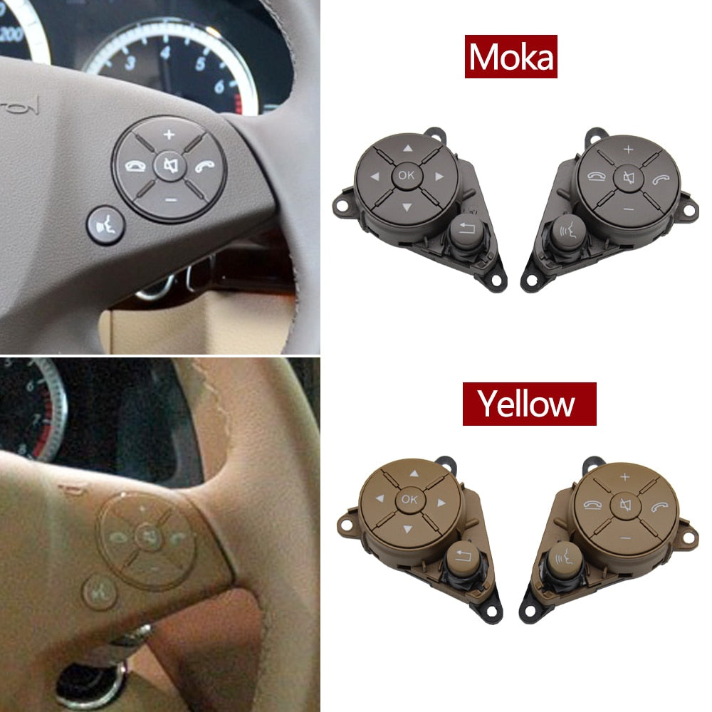Car Steering Wheel Switch Control Button Trim Cover For Mercedes Benz C GLK E Class W204 X204 W212 W207 - KiwisLove