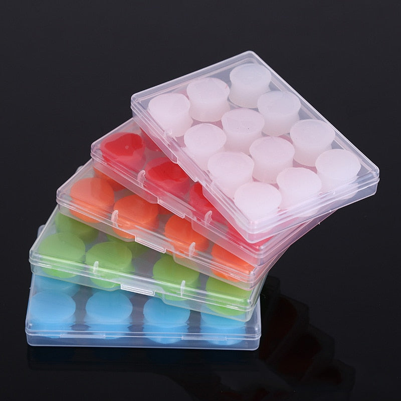 6/12PCS Silicone Ear Plugs Noise Reduction Sleep Anti Canceling Sound Insulation Earplug Protection Sleeping Reusable Ear Plugs - KiwisLove