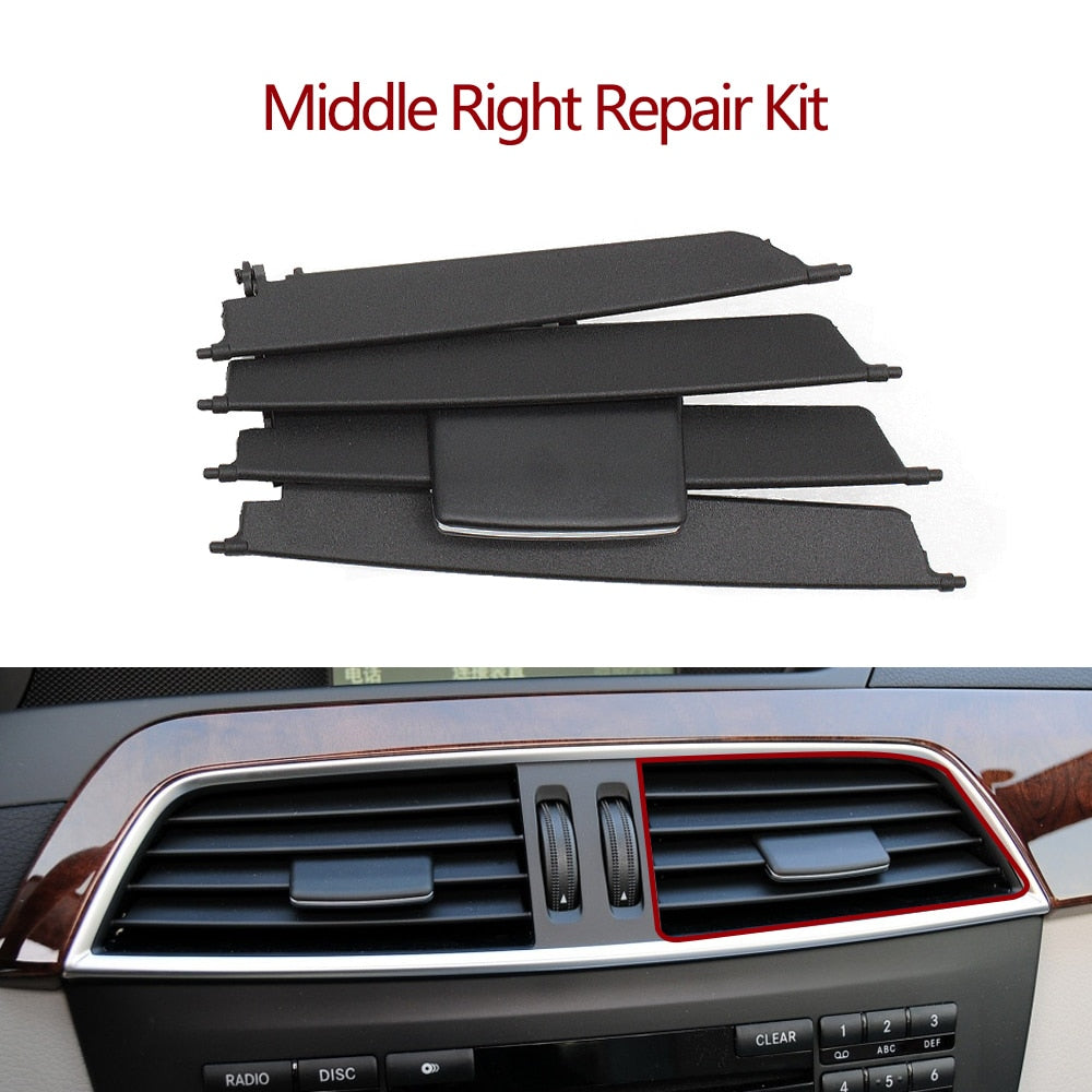 Front Central Dashboard Air Conditioning Middle Ac Vent Grille Repair Kit For Mercedes Benz C Class W204 2011-2014 204830615 - KiwisLove