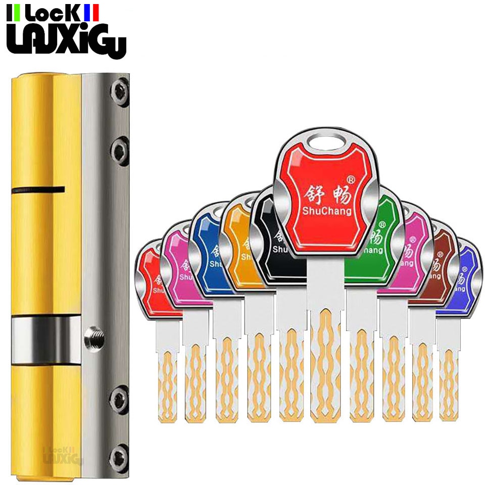 Common lock cylinders Cylinder lock for entrance door Outdoor door lock Key lock Cylinder door lock 10 colorful keys - KiwisLove