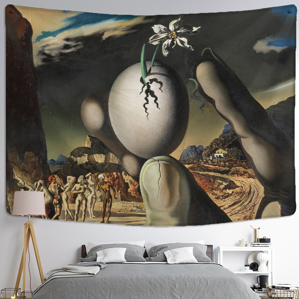 Angel Devil Tapestry Hell Wall Hanging Witchcraft Wall Tapestry Hippie Wall Carpets Dorm Decor Psychedelic Halloween Tapestry - KiwisLove