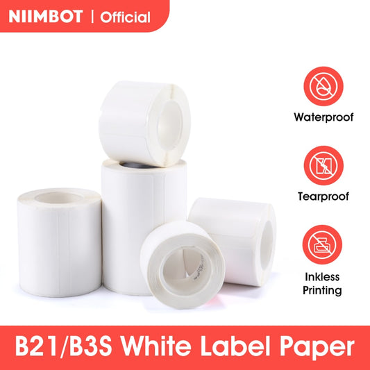 NIIMBOT B21 B3S Thermal Label 2 Rolls Clothing Price Food Self-adhesive Tag Waterproof Smart Office Pocket Printer Label Paper - KiwisLove