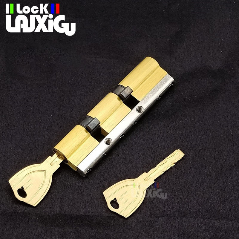 Anti-theft door cylinder lock 110 115 120 125 130 135 140 MM double wheel fork lock cylinder double spring door cylinder - KiwisLove