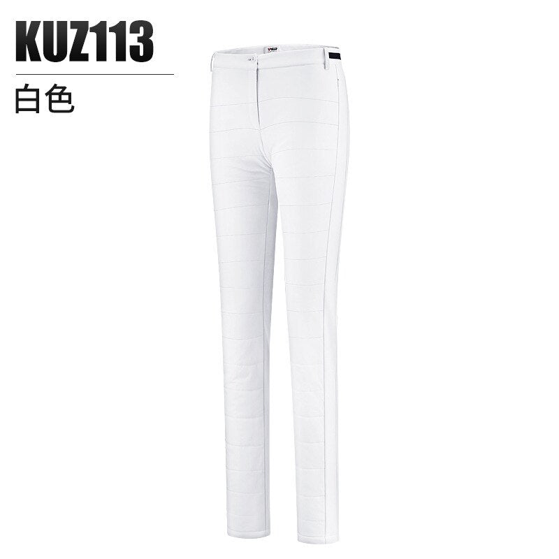 PGM Golf Pants Women Winter Thick Warm Female Casual Cotton Pants Ladies Slim Fit Long Trousers High Waist Velvet Sweatpants - KiwisLove