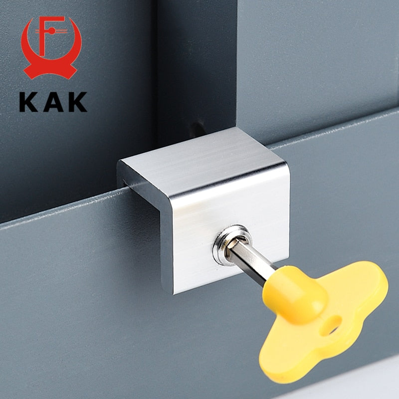 KAK Adjustable Window Lock Stopper Safety Locks for Kids and Pets Anti-theft Door Lock Non Punch Sliding Window Lock Hardware - KiwisLove