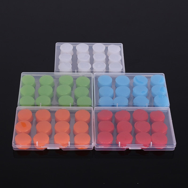 6/12PCS Silicone Ear Plugs Noise Reduction Sleep Anti Canceling Sound Insulation Earplug Protection Sleeping Reusable Ear Plugs - KiwisLove