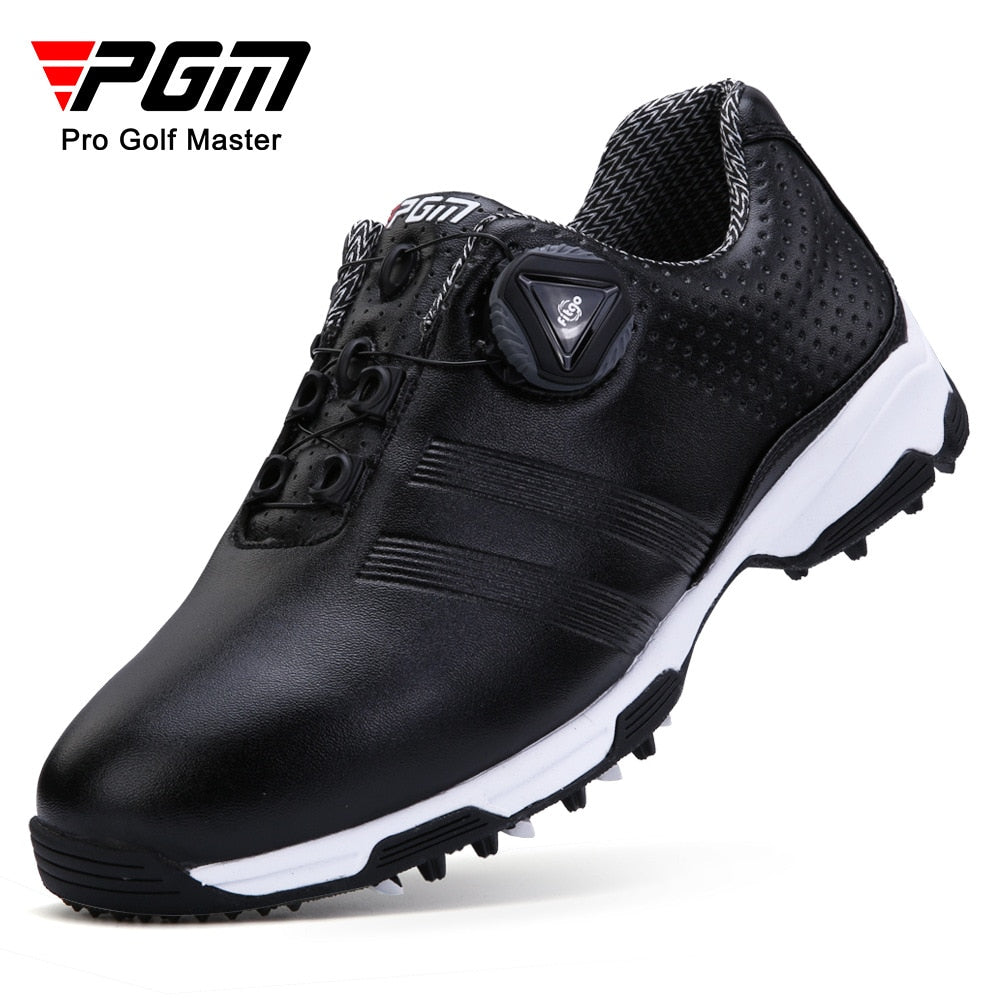 PGM Women Golf Shoes Waterproof Lightweight Knob Buckle Shoelace Sneakers Ladies Breathable Non-Slip Trainers Black Shoes XZ115 - KiwisLove