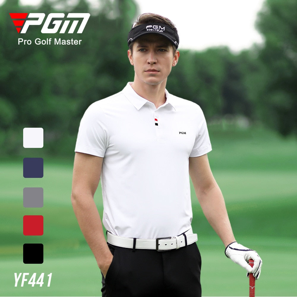 PGM Summer Men&#39;S Golf Shirts Quick-Dry Breathable Short Sleeve Tops Outdoor Sports Sweat Absorbent Golf Wear Casual M-XXL YF441 - KiwisLove