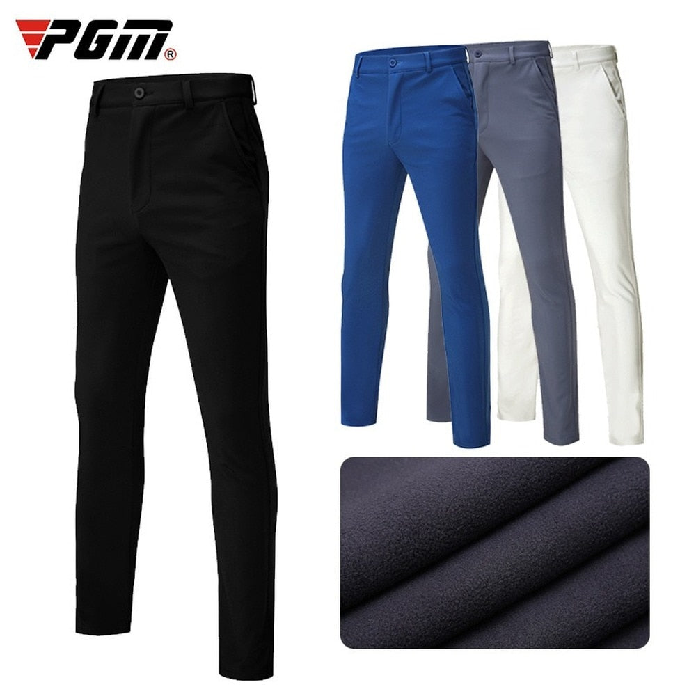 PGM Mens Mid Waist Golf Clubs Pants Golf Trousers For Men Autumn Winter Warm Thiken Pants Plus Size  Sports Apparel KUZ007 - KiwisLove