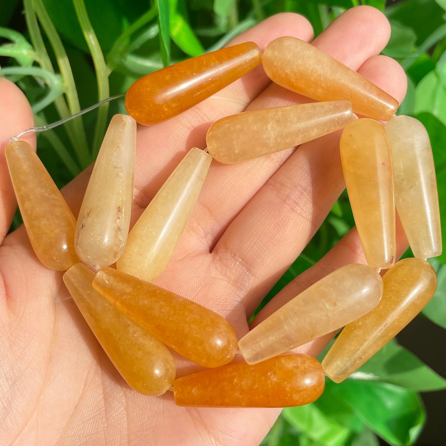 2pcs Natural Water Drop Genuine Stone India Agates Labradorite Tiger Eye Chalcedony Loose Beads for Jewelry Making DIY Bracelet - KiwisLove